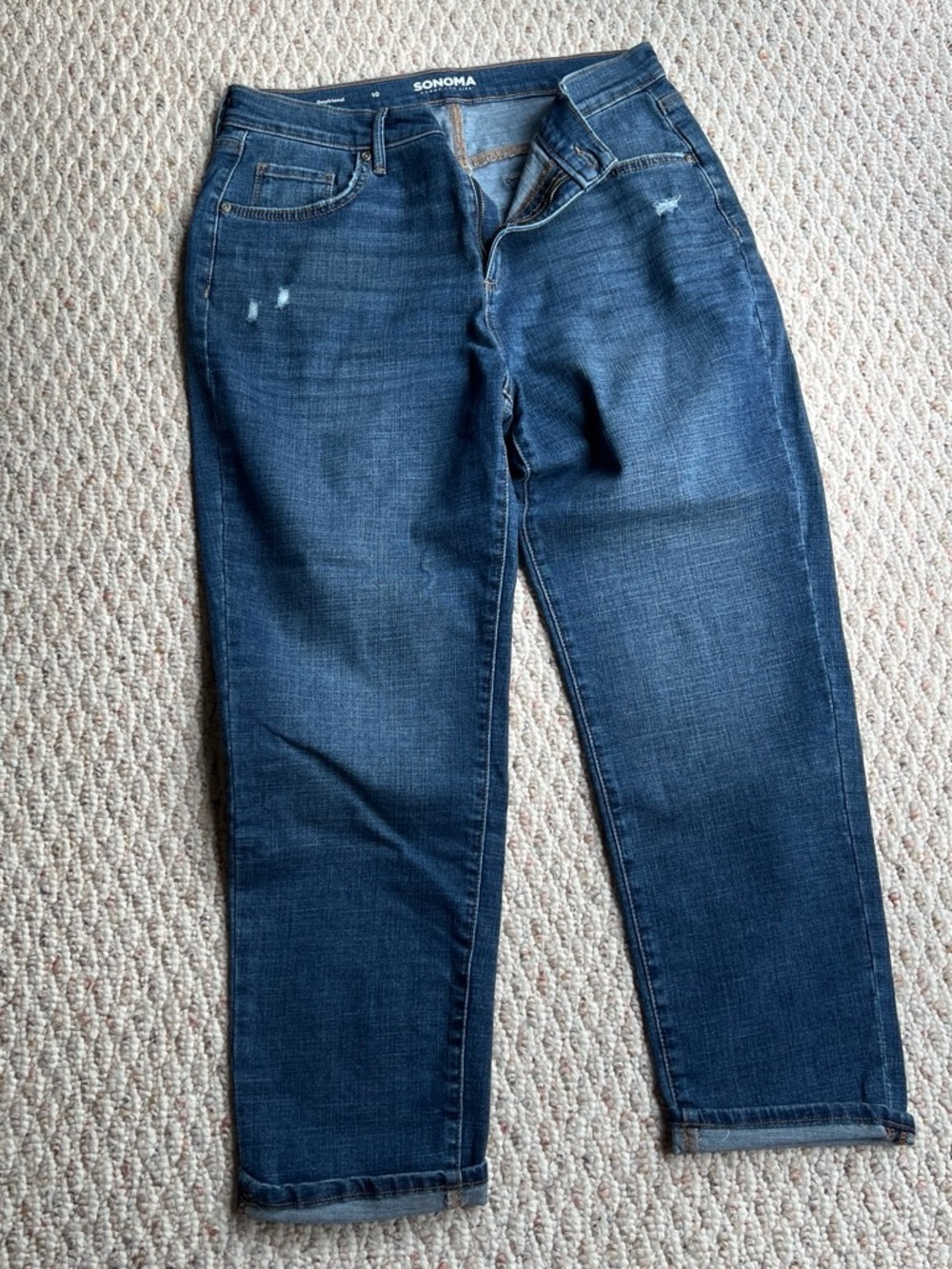 Sonoma Women's Dark Blue Boyfriend Jeans